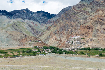 Zanskar, India - Aug 15 2019 - Beautiful scenic view from Between Karsha and Padum in Zanskar,...