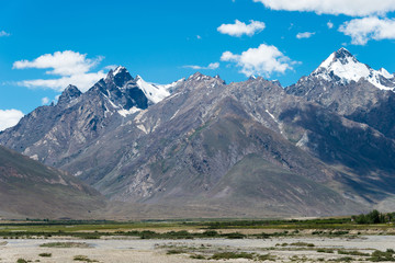 Zanskar, India - Aug 15 2019 - Beautiful scenic view from Between Karsha and Padum in Zanskar,...