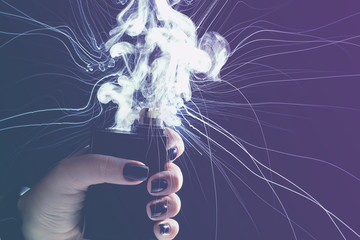 woman holding a mod vape explosion