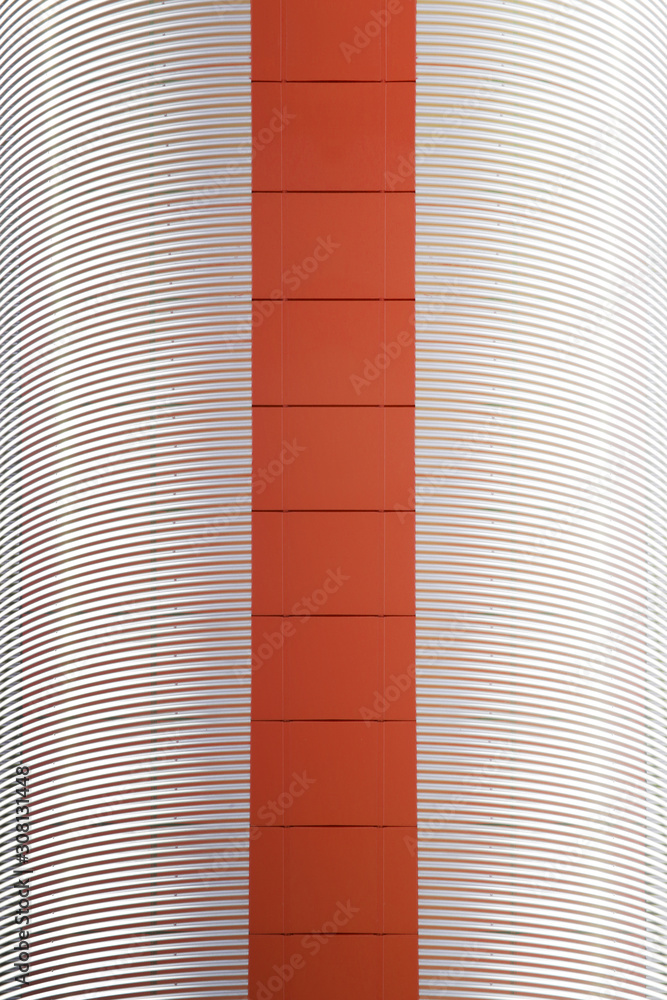 Poster metal panels and corrugated structure. checkered tile elements and curve stripes. abstract geometry 