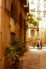 Traditional architecture Gothic Quarter, Barcelona