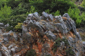 Beautiful rock protrusions close up
