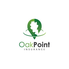 Oak Point Leaf Flat Minimal Logo Design Template