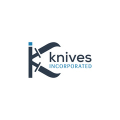 K Letter Ki Knife Minimal Logo Design For Business