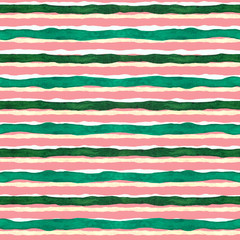 Watercolor stripes seamless pattern, hand drawn abstract texture for paper, fabric, backdrops, wrapping