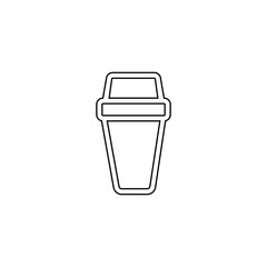 Disposable coffee cup icon. Breakfast symbol. Logo design element. Hot drink sign