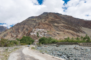 Zanskar, India - Aug 15 2019 - Beautiful scenic view from Between Padum and Karsha in Zanskar, Ladakh, Jammu and Kashmir, India.
