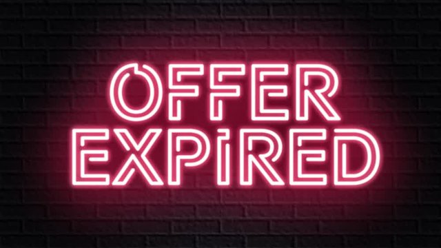 red neon video animation offer expired