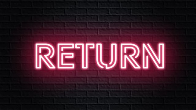 red neon video animation return