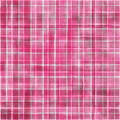 Watercolor stripe plaid seamless pattern. Colorful stripes background