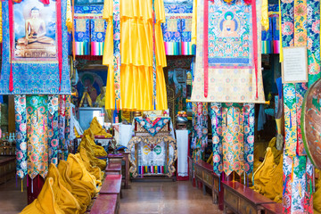 Ladakh, India - Aug 20 2019 - Likir Monastery (Likir Gompa) in Ladakh, Jammu and Kashmir, India. The Monastery was Rebuilt in 1065.
