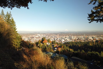 Portland, Oregon city skyline in autumn