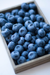 A tasty and healthy snack: juicy and sweet blueberries..