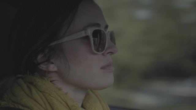 woman driving close up ungraded