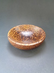 Empty Wooden Bowl, isolated with black background - Image