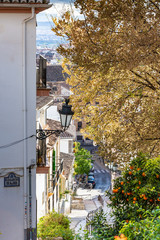 Fototapeta na wymiar Steep Street in Granada