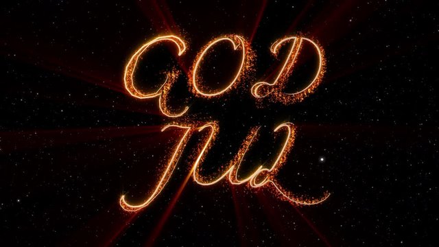 "Merry Christmas" text in Norwegian & Swedish "God Jul" loop animation over dark animated background