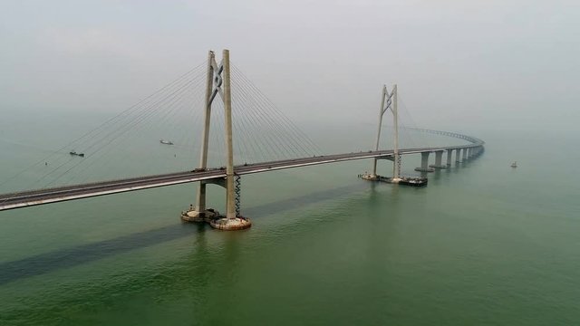 The Bridge connecting Zhuhai to Hong Kong and Macau of china(aerial photography)