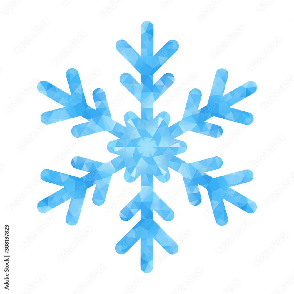 Poster abstract design template with polygonal snowflake for decoration design. vector decorative backgroun