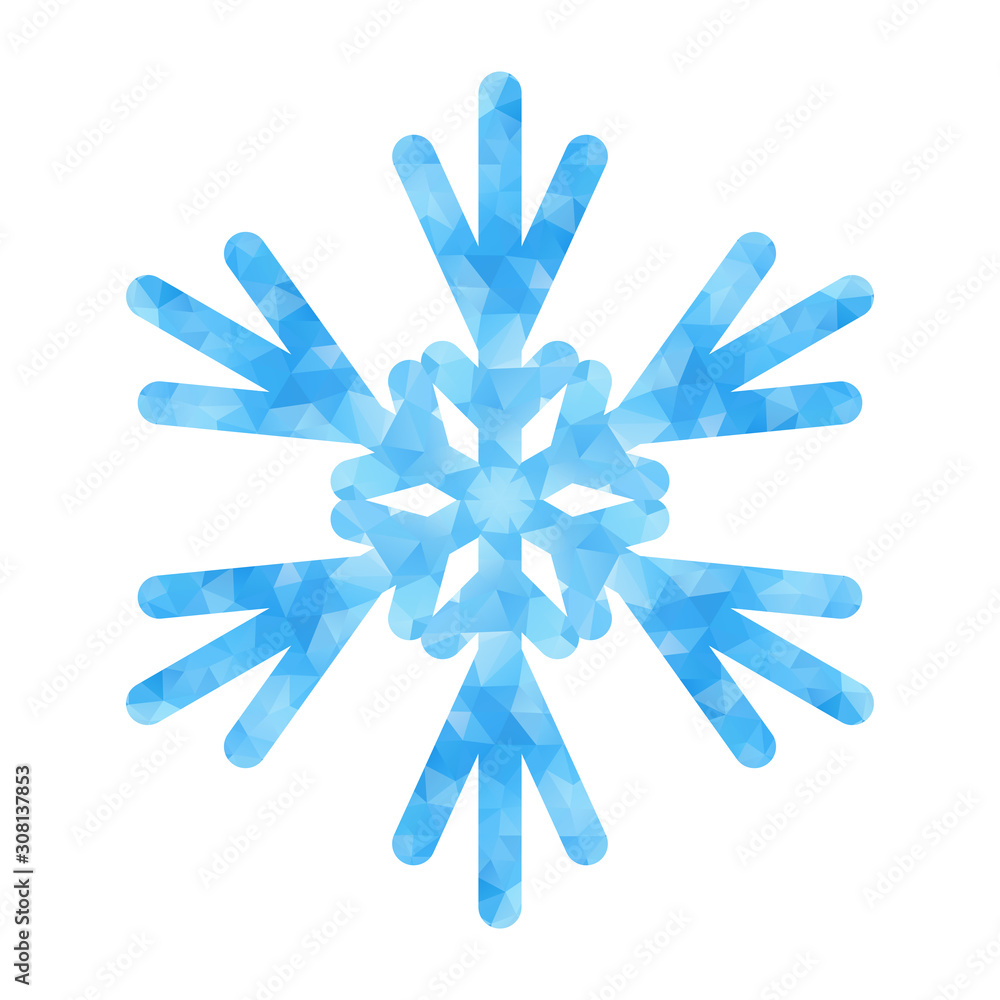 Poster abstract design template with polygonal snowflake for decoration design. vector decorative backgroun