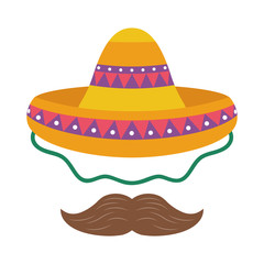 traditional mexican hat with mustache