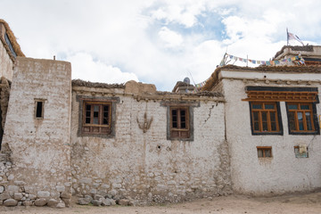 Fototapeta na wymiar Ladakh, India - Aug 21 2019 - Yangtang Village in Sham Valley, Ladakh, Jammu and Kashmir, India.