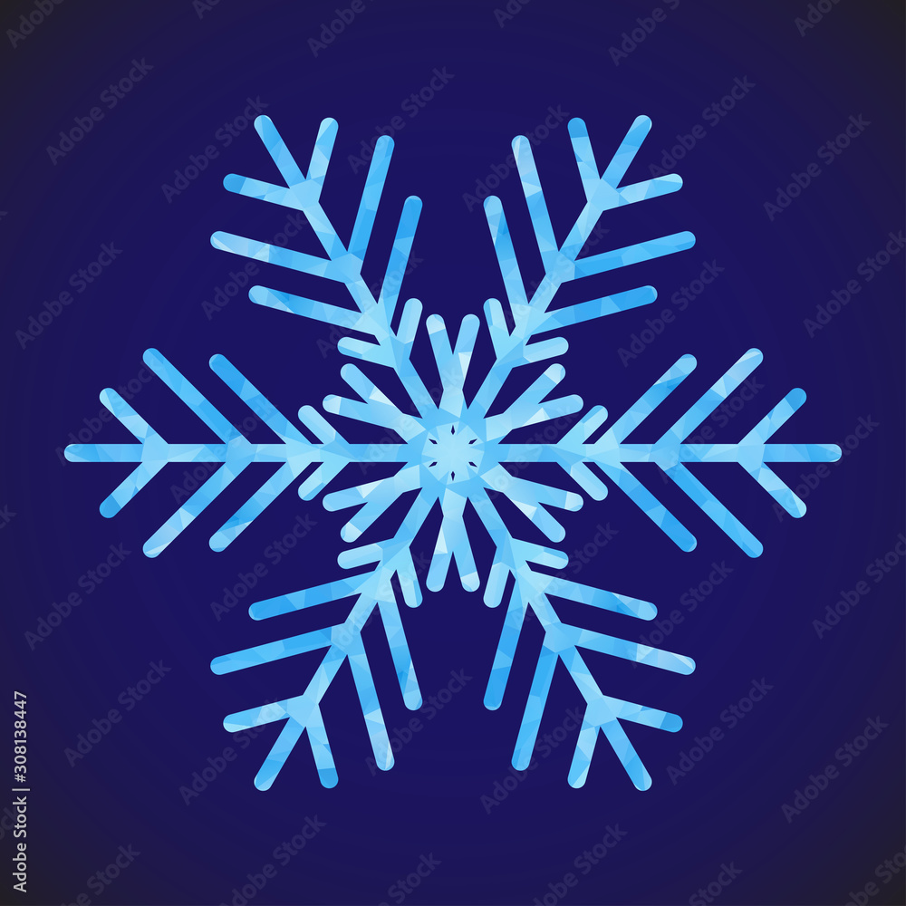 Poster abstract design template with polygonal snowflake for decoration design. vector decorative backgroun
