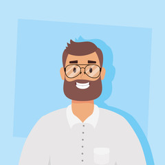 young man with beard avatar character