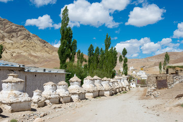 Ladakh, India - Aug 21 2019 - Beautiful scenic view from Between Likir and Yangtang in Sham Valley,...