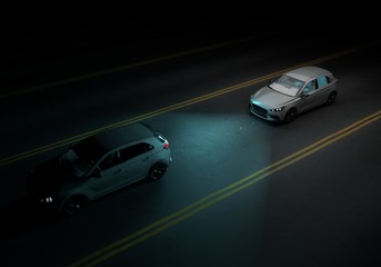 Fototapeta na wymiar Driverless self driving, autonomous vehicle, autopilot vehicle with lidar technology, electric vehicle