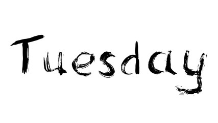 The names of the days of the week are drawn with a brush. Black brush handmade calendar. EPS vector illustration.