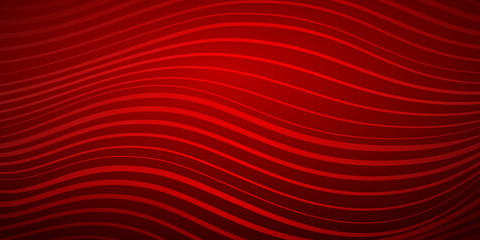 Abstract background of wavy lines of various thicknesses in red colors