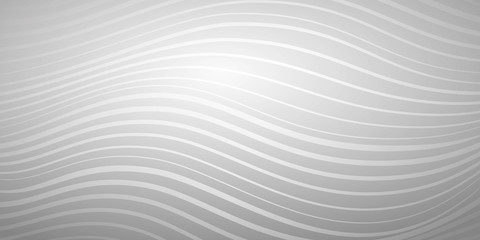 Abstract background of wavy lines of various thicknesses in gray colors