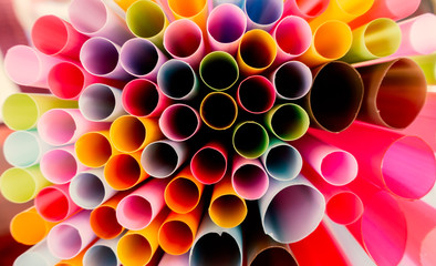 straw straws plastic drinking background colourful full screen many group plastic single use ban banned in EU concept - stock photo, stock photograph image picture