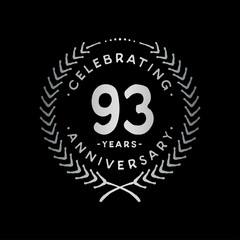 93 years design template. 93rd vector and illustration.