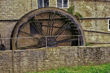 Wooden waterwheel in the United Kingdom - 308141613