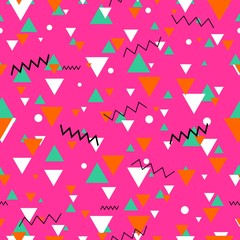 80s or 90s tile pink vector pattern or seamless decoration wallpaper