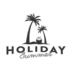 holiday and summer logo, icon and template