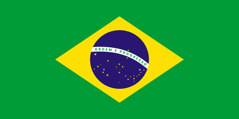 Brazilian national flag with official colors.