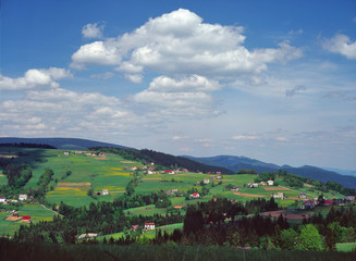 Naklejka premium Koniakow, Beskid Slaski Mountains, Poland