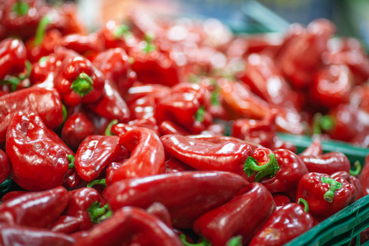 Beautiful Kapia pepper on super market shelf