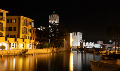 Sirmione at night, lago die Garda, Italy