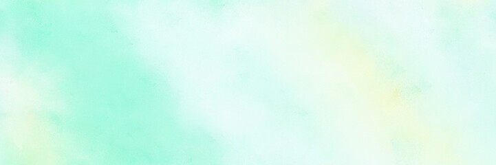 abstract honeydew, pale turquoise and aqua marine colored diffuse painted banner background. can be used as texture, background element or wallpaper