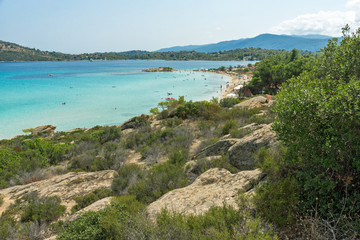 Fototapeta na wymiar Lagonisi Beach at Sithonia peninsula, Greece