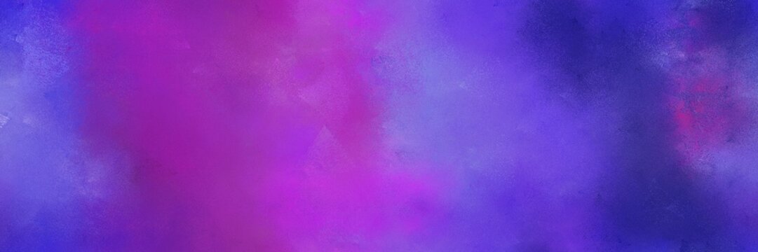 abstract diffuse painted banner background with moderate violet, dark slate blue and medium orchid color. can be used as wallpaper, poster or canvas art