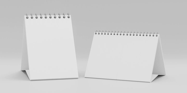 two ring note books stand up mock up blank empty cardboards with space for your content 3d illustration render