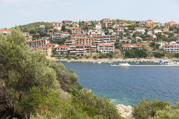 Fototapeta na wymiar Panorama of town of Pyrgadikia at Chalkidiki, Greece
