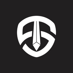 shield businessman letter s symbol vector