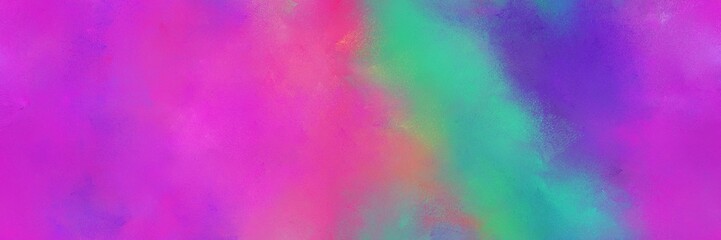 abstract medium orchid, blue chill and cadet blue colored diffuse painted banner background. can be used as texture, background element or wallpaper