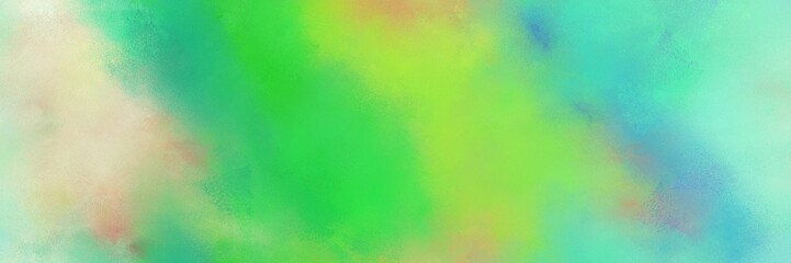 diffuse painted banner texture background with dark sea green, medium aqua marine and medium sea green color. can be used as texture, background element or wallpaper